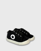 Tenis Bebé Niño Estrella Negro Melosos